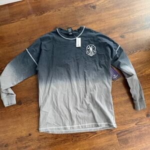 WEDNESDAY NEVERMORE ACADEMY OMBRÉ LONG SLEEVE SHIRT XS NWT